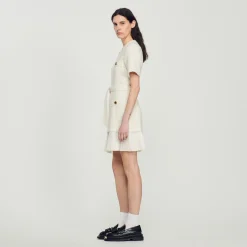 Sandro Paris Vestidos<Vestido Abrigo De Lana Efecto Tweed