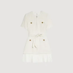 Sandro Paris Vestidos<Vestido Abrigo De Lana Efecto Tweed