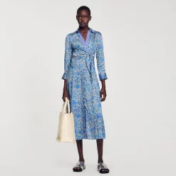 Sandro Paris Vestidos<Vestido Camisero Midi Con Flores