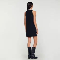 Sandro Paris Vestidos<Vestido Con Cuello Con Bisuteria