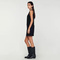 Sandro Paris Vestidos<Vestido Con Cuello Con Bisuteria