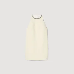 Sandro Paris Vestidos<Vestido Con Cuello Con Bisuteria