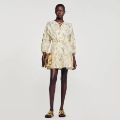 Sandro Paris Vestidos<Vestido Con Estampado De Flores