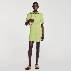 Sandro Paris Vestidos<Vestido Corto Abotonado