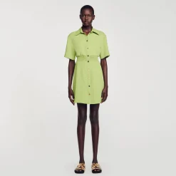 Sandro Paris Vestidos<Vestido Corto Abotonado