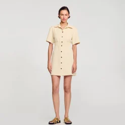 Sandro Paris Vestidos<Vestido Corto Abotonado