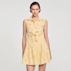 Sandro Paris Vestidos<Vestido Corto Bordado