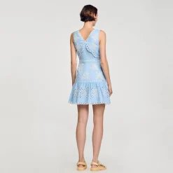 Sandro Paris Vestidos<Vestido Corto Con Bordado Ingles
