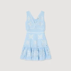 Sandro Paris Vestidos<Vestido Corto Con Bordado Ingles