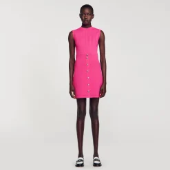 Sandro Paris Vestidos<Vestido Corto Con Botones