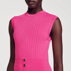 Sandro Paris Vestidos<Vestido Corto Con Botones