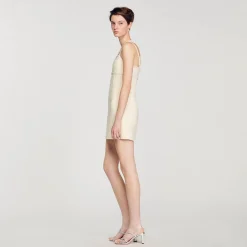 Sandro Paris Vestidos<Vestido Corto Con Detalle De Perlas