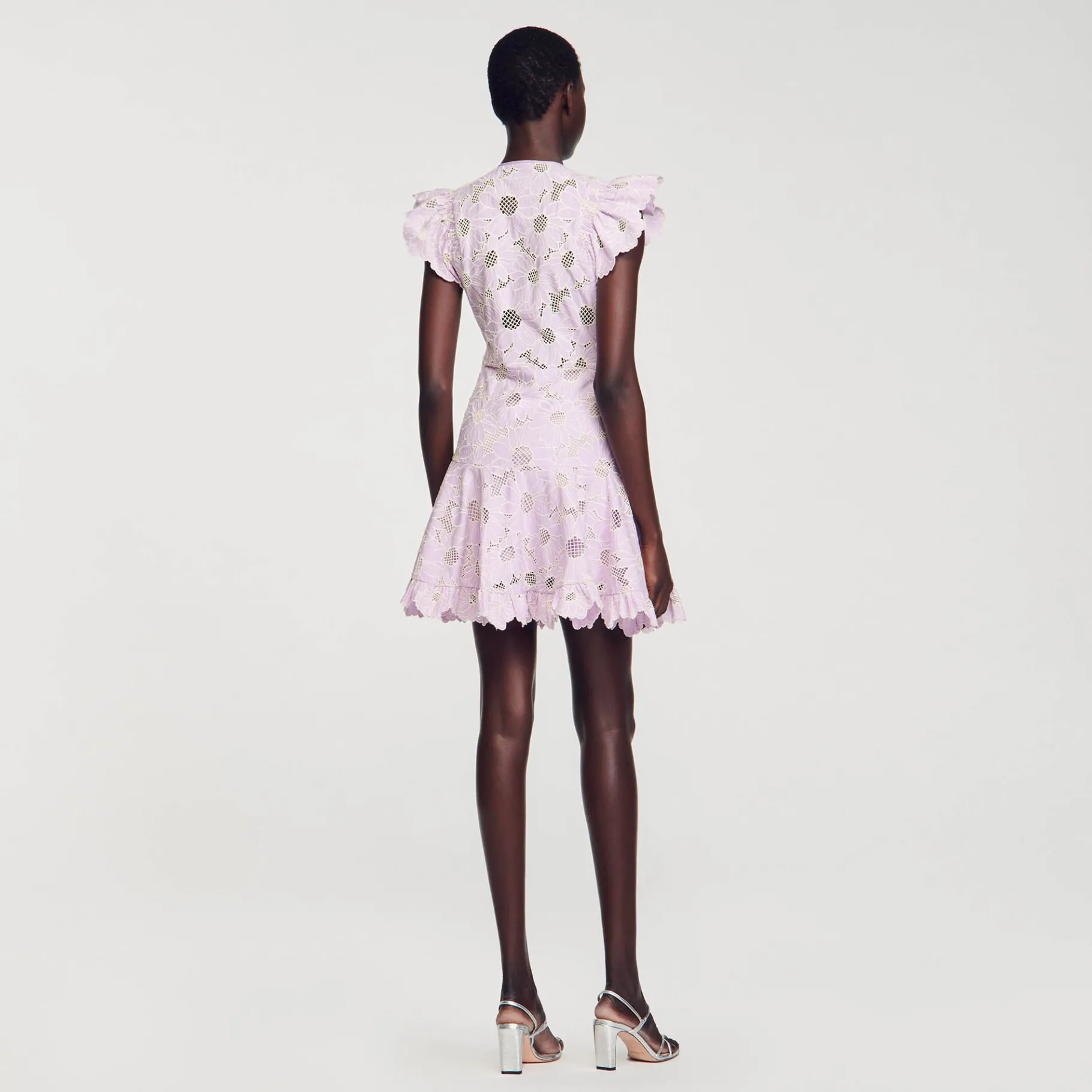 Sandro Paris Vestidos<Vestido Corto De Guipur Con Margaritas