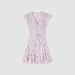 Sandro Paris Vestidos<Vestido Corto De Guipur Con Margaritas