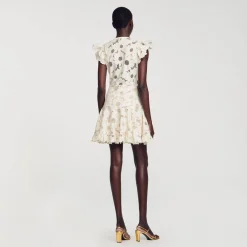 Sandro Paris Vestidos<Vestido Corto De Guipur Con Margaritas