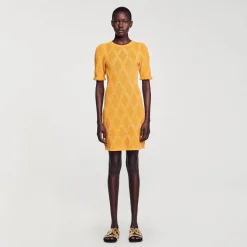 Sandro Paris Vestidos<Vestido Corto De Punto