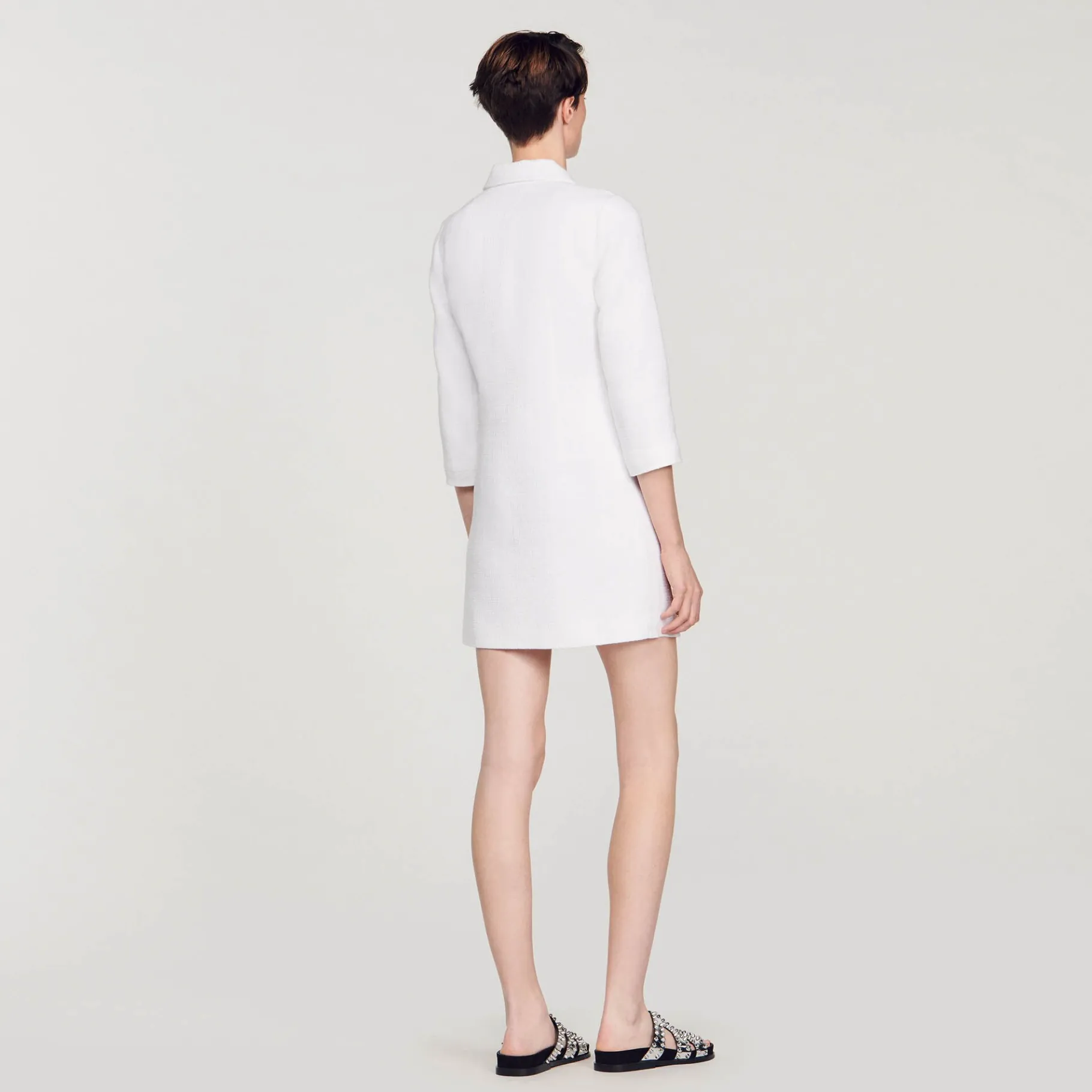 Sandro Paris Vestidos<Vestido Corto De Tweed De Manga Larga