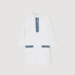 Sandro Paris Vestidos<Vestido Corto De Tweed De Manga Larga