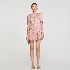 Sandro Paris Vestidos<Vestido Corto Estampado