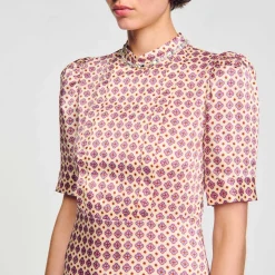 Sandro Paris Vestidos<Vestido Corto Estampado