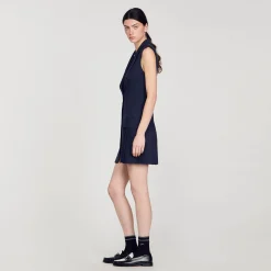 Sandro Paris Vestidos<Vestido Corto Plisado De Traje