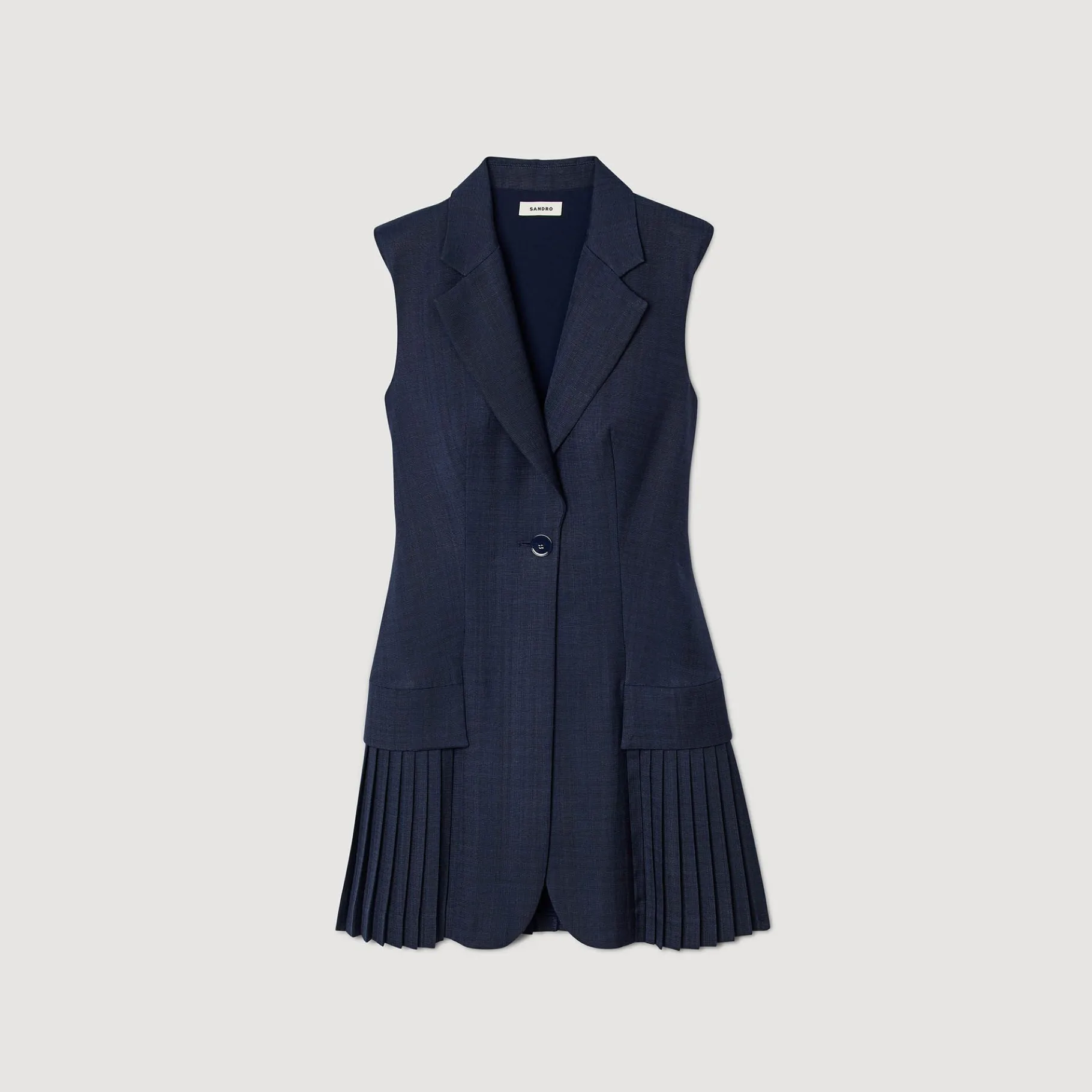 Sandro Paris Vestidos<Vestido Corto Plisado De Traje