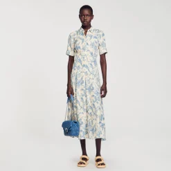 Sandro Paris Vestidos<Vestido De Camisa De Flores