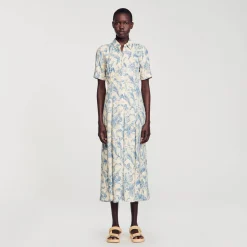 Sandro Paris Vestidos<Vestido De Camisa De Flores