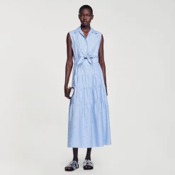 Sandro Paris Vestidos<Vestido Largo Anudado Con Strass