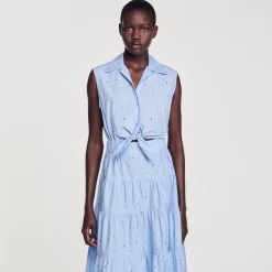 Sandro Paris Vestidos<Vestido Largo Anudado Con Strass