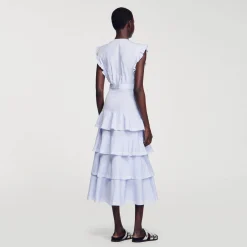 Sandro Paris Vestidos<Vestido Largo Con Volantes