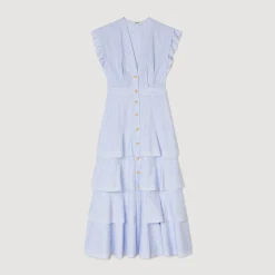 Sandro Paris Vestidos<Vestido Largo Con Volantes