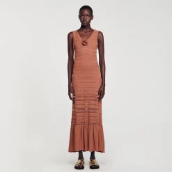 Sandro Paris Vestidos<Vestido Largo De Punto