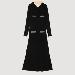 Sandro Paris Vestidos<Vestido Largo De Punto De Canale