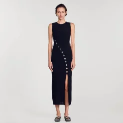 Sandro Paris Vestidos<Vestido Largo Decorado Con Brillantes