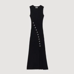 Sandro Paris Vestidos<Vestido Largo Decorado Con Brillantes