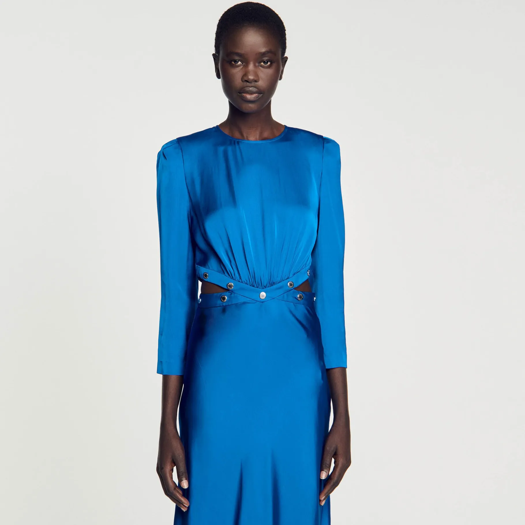 Sandro Paris Vestidos<Vestido Largo Satinado