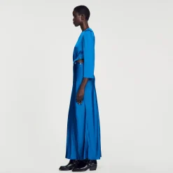Sandro Paris Vestidos<Vestido Largo Satinado
