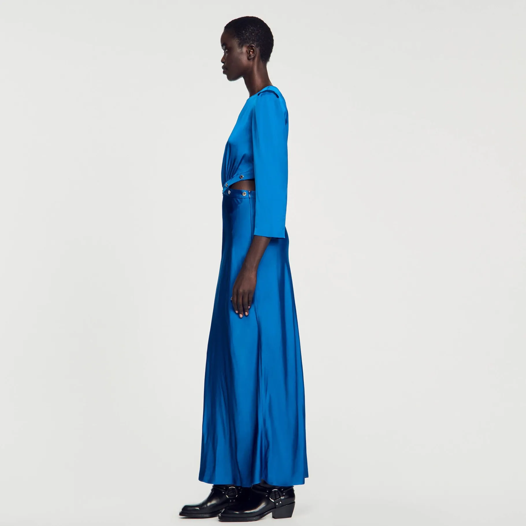 Sandro Paris Vestidos<Vestido Largo Satinado