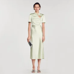 Sandro Paris Vestidos<Vestido Largo Satinado