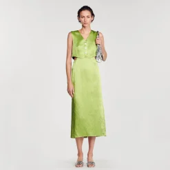 Sandro Paris Vestidos<Vestido Midi 2 En 1