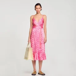 Sandro Paris Conjuntos<Vestido Midi Con Cintura Anudada
