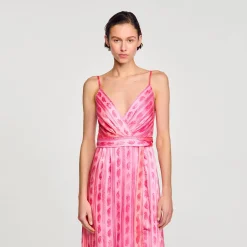 Sandro Paris Conjuntos<Vestido Midi Con Cintura Anudada