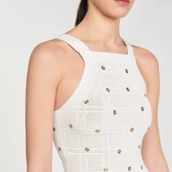 Sandro Paris Vestidos<Vestido Midi Con Flecos