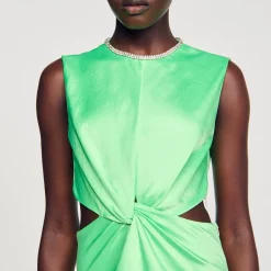 Sandro Paris Vestidos<Vestido Midi Con Nudo