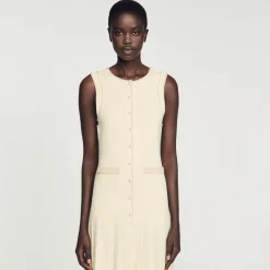 Sandro Paris Vestidos<Vestido Midi De Punto