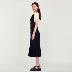 Sandro Paris Vestidos<Vestido Midi De Punto