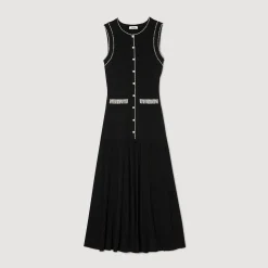 Sandro Paris Vestidos<Vestido Midi De Punto