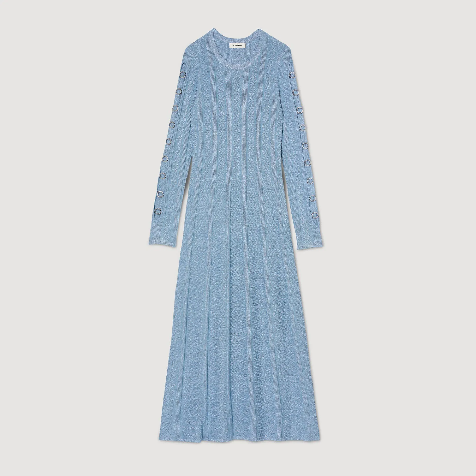 Sandro Paris Vestidos<Vestido Midi De Punto Con Mangas Largas